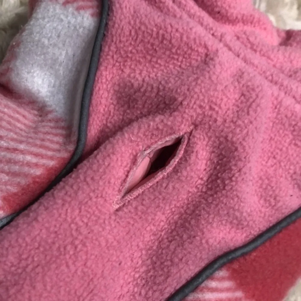 PET COAT | XS Pink Dog or Cat Coat with Dual Velcro Straps and Leash Hook Hole